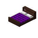 存储床（深色木材，紫色） (Storage Bed Dark Wood Purple)
