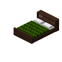 存储床（深色木材，绿色） (Storage Bed Dark Wood Green)