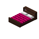 存储床（深色木材，紫红色） (Storage Bed Dark Wood Fuchsia)