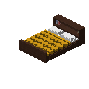 存储床（深色木材，黄色） (Storage Bed Dark Wood Yellow)