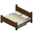 双人床（白色，中色） (Double Bed White Medium)