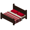 双人床（红色，深色） (Double Bed Red Dark)