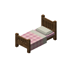 单人床（粉红色，中色） (Single Bed Pink Medium)