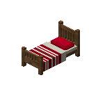 单人床（红色，中色） (Single Bed Red Medium)
