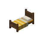 单人床（黄色，中色） (Single Bed Yellow Medium)