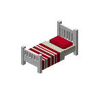 单人床（红色，白色） (Single Bed Red White)