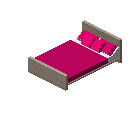 现代床（沙滩色，紫红色） (Modern Bed Beach Fuchsia)