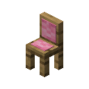 Pink Cushioned Oak Chair