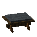 Dark Oak Gray Padded Bench