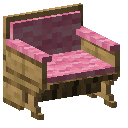 Oak Pink Padded Back Bench