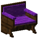 Dark Oak Purple Padded Back Bench