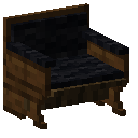 Dark Oak Black Padded Back Bench