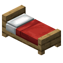 橡木红色简约床 (Oak Red Simple Bed)