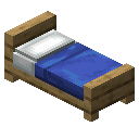 橡木蓝色简约床 (Oak Blue Simple Bed)