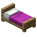 橡木品红色简约床 (Oak Magenta Simple Bed)