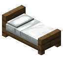 云杉木白色简约床 (Spruce White Simple Bed)