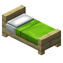 白桦木黄绿色简约床 (Birch Lime Simple Bed)