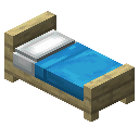 白桦木淡蓝色简约床 (Birch Light Blue Simple Bed)