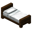 深色橡木白色简约床 (Dark Oak White Simple Bed)