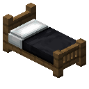 云杉木黑色经典床 (Spruce Black Classic Bed)