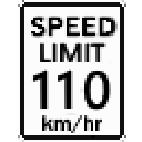 110 km/h Sign