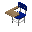 臂椅（深蓝色） (Arm Desk Dark Blue)