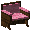 Dark Oak Pink Padded Back Bench